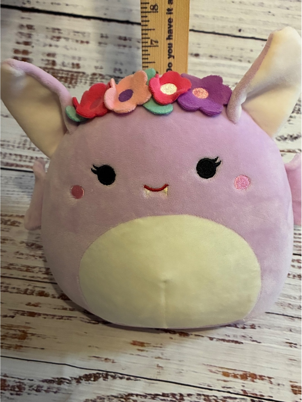 Squishmallows Nicolas the Fruit Bat 8" Easter Floral Crown Plush
